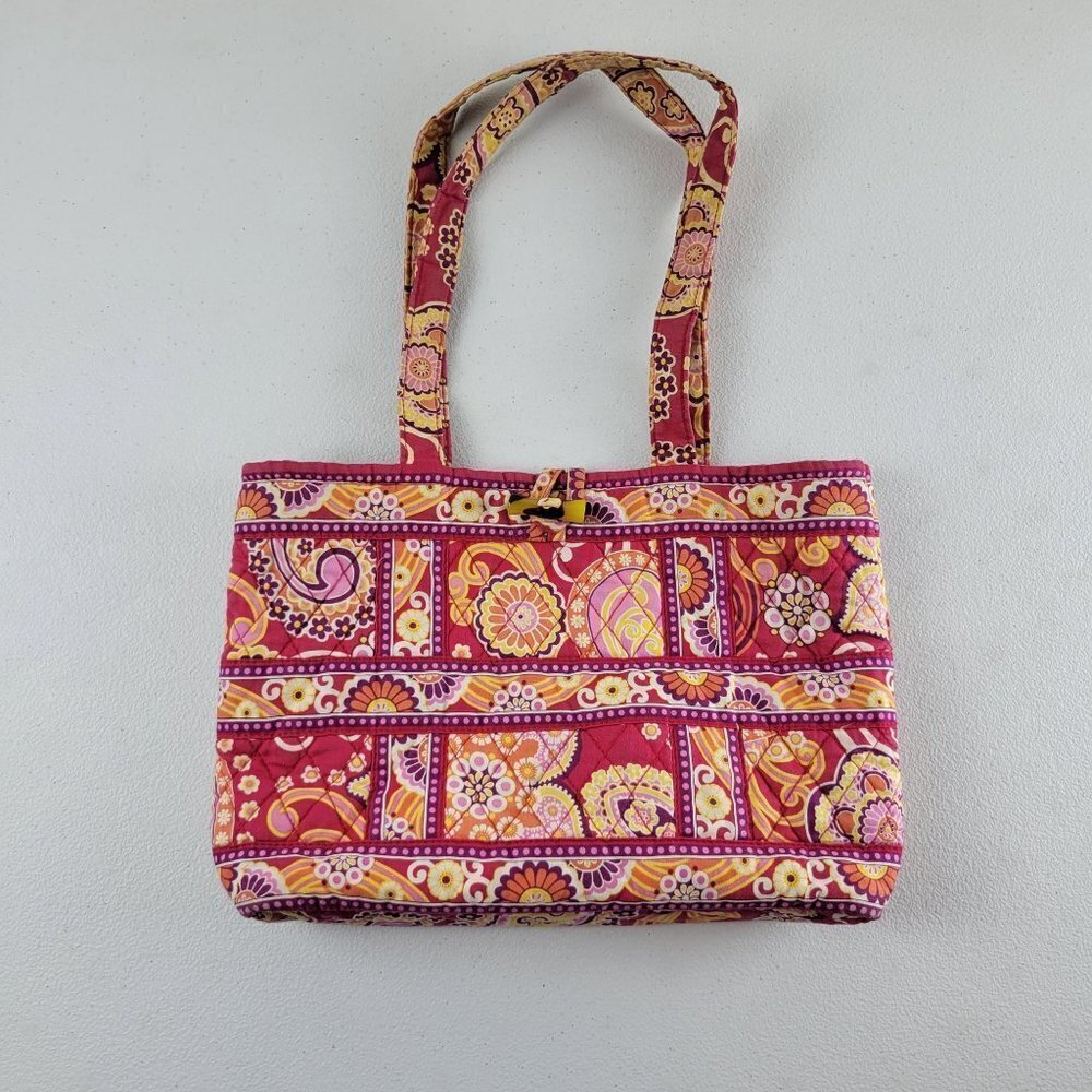 Vera Bradley Paisley Raspberry Fizz Pink Toggle Purse Shoulder Tote Bag